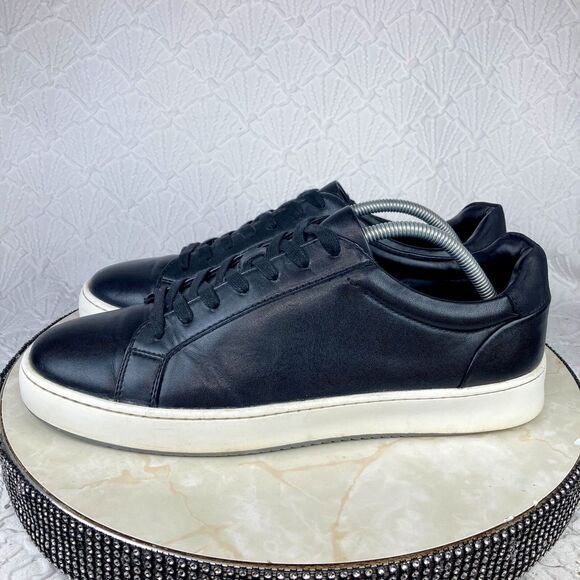 Nordstrom Rack Shoes Mens Sz 11 Black Ortholite Leather Comfort Casual Sneakers - Picture 6 of 13
